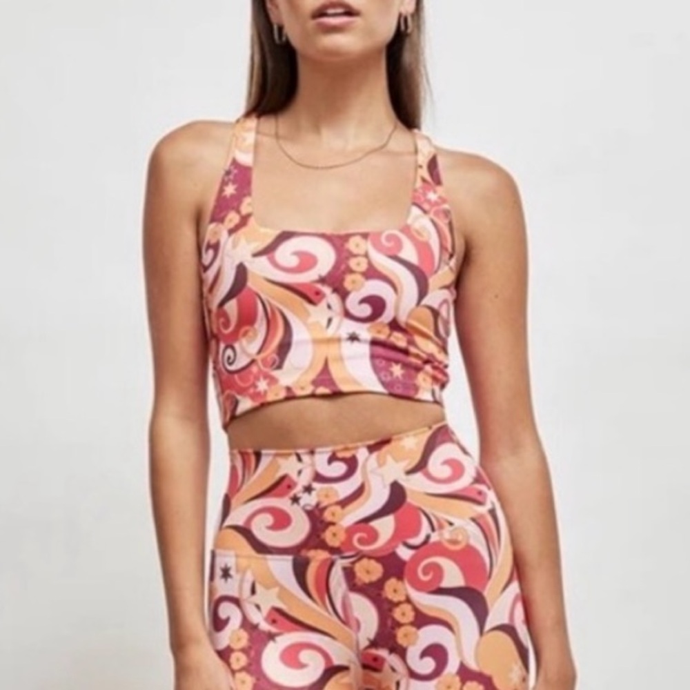 Beach Riot Starlight Swirl Print Activewear top